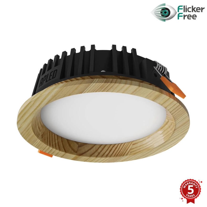 APLED - LED-Einbauleuchte RONDO WOODLINE LED/6W/230V 3000K d 15 cm Kiefer Massivholz