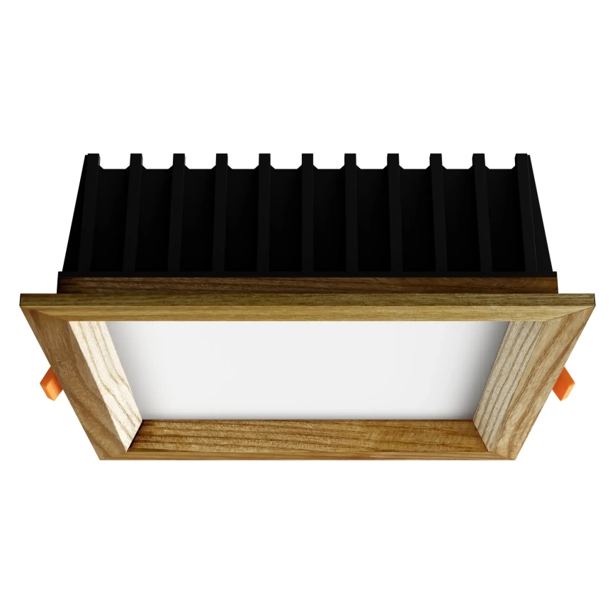 APLED - LED Einbauleuchte SQUARE WOODLINE LED/12W/230V 3000K 17x17 cm massiv Esche