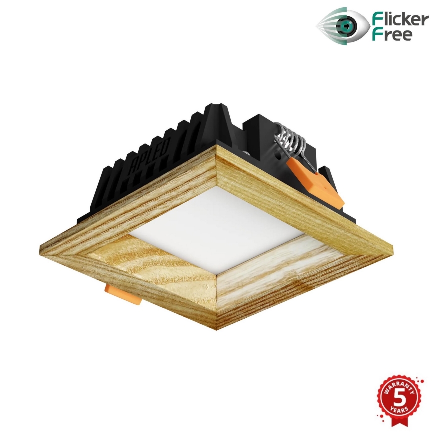 APLED - LED-Einbauleuchte SQUARE WOODLINE LED/3W/230V 4000K 9x9 cm Esche Massivholz