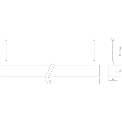 APLED – LED-Hängeleuchte an Schnur LOOK LED/46W/230V 4000K 120 cm silbern