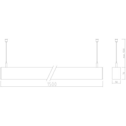 APLED – LED-Hängeleuchte an Schnur LOOK LED/58W/230V 4000K 150 cm silbern