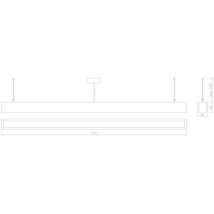 APLED - LED-Kronleuchter an Schnur LOOK LED/48W/230V 4000K 150 cm Eiche