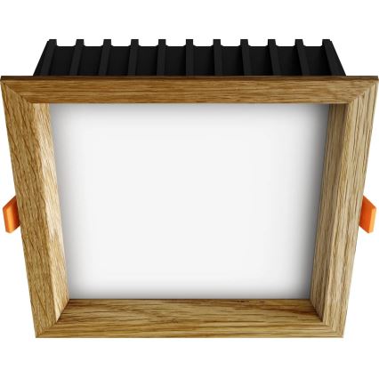 APLED - LED-Einbauleuchte SQUARE WOODLINE LED/12W/230V 3000K 17x17 cm Eiche Massivholz