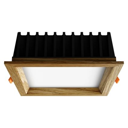 APLED - LED-Einbauleuchte SQUARE WOODLINE LED/12W/230V 3000K 17x17 cm Eiche Massivholz