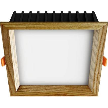 APLED - LED-Einbauleuchte SQUARE WOODLINE LED/12W/230V 3000K 17x17 cm Esche Massivholz