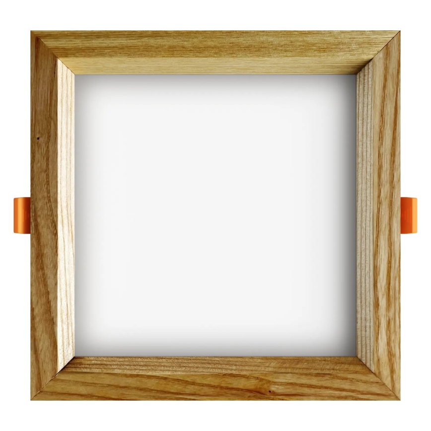 APLED - LED-Einbauleuchte SQUARE WOODLINE LED/12W/230V 3000K 17x17 cm Esche Massivholz