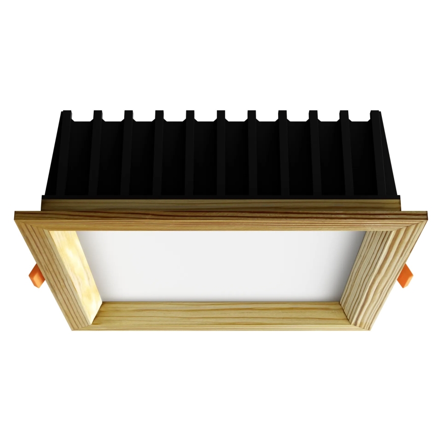 APLED - LED-Einbauleuchte SQUARE WOODLINE LED/12W/230V 3000K 17x17 cm Kiefer Massivholz