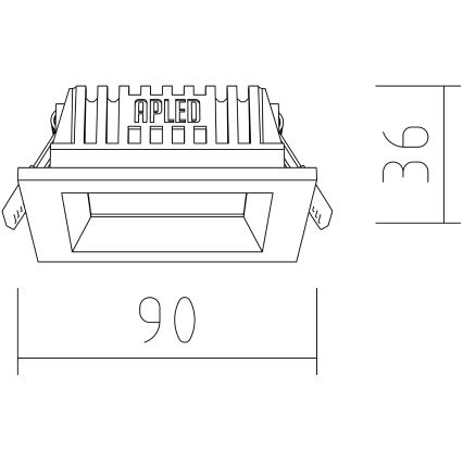 APLED - LED-Einbauleuchte SQUARE WOODLINE LED/3W/230V 3000K 9x9 cm Eiche Massivholz