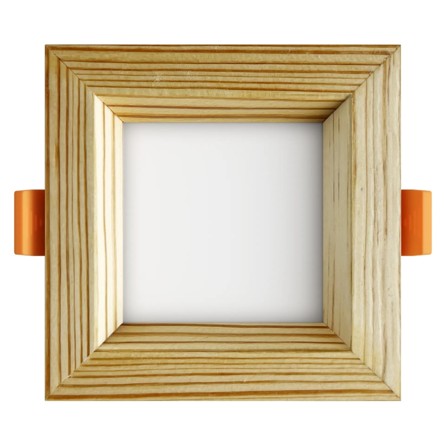 APLED - LED-Einbauleuchte SQUARE WOODLINE LED/3W/230V 3000K 9x9 cm Kiefer Massivholz
