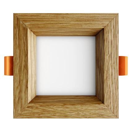 APLED - LED-Einbauleuchte SQUARE WOODLINE LED/3W/230V 4000K 9x9 cm Eiche Massivholz