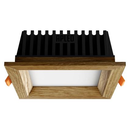 APLED - LED-Einbauleuchte SQUARE WOODLINE LED/6W/230V 3000K 12x12 cm Eiche Massivholz