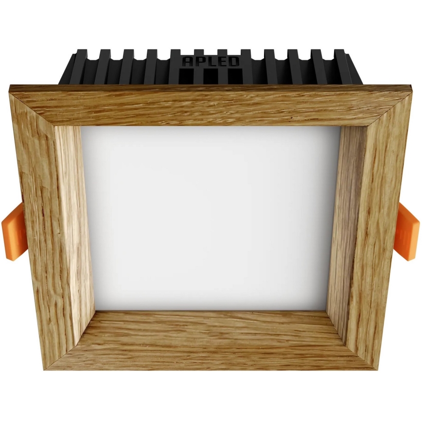 APLED - LED-Einbauleuchte SQUARE WOODLINE LED/6W/230V 4000K 12x12 cm Eiche Massivholz