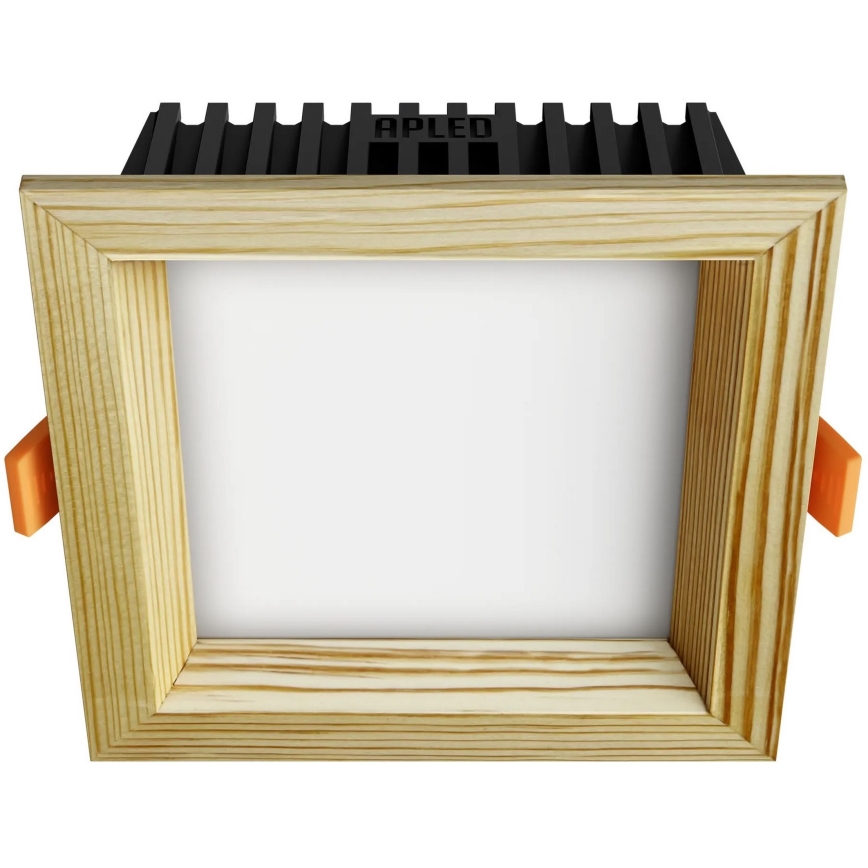 APLED - LED-Einbauleuchte SQUARE WOODLINE LED/6W/230V 4000K 12x12 cm Kiefer Massivholz