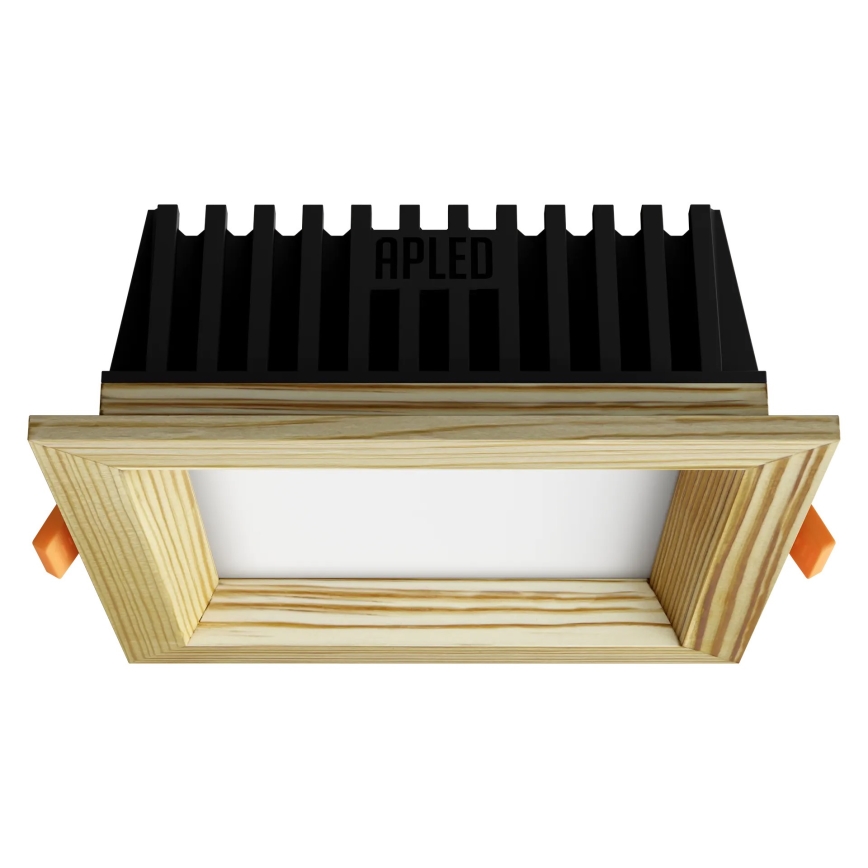 APLED - LED-Einbauleuchte SQUARE WOODLINE LED/6W/230V 4000K 12x12 cm Kiefer Massivholz