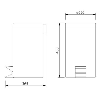 Aqualine - Abfalleimer SIMPLE LINE 20 l poliert Edelstahl