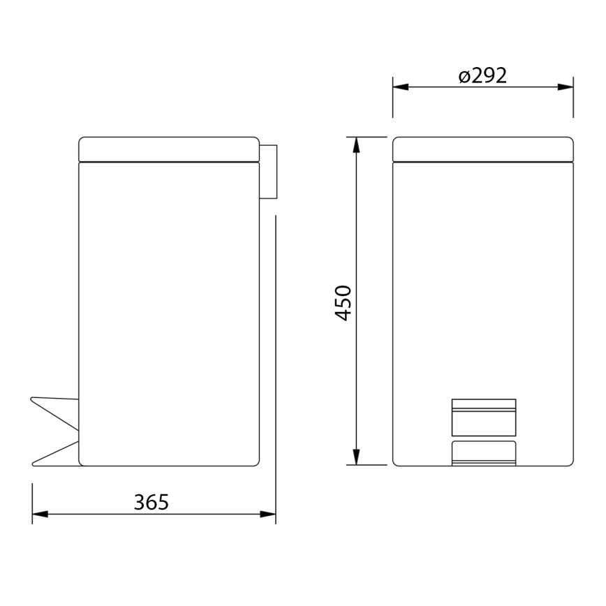 Aqualine - Abfalleimer SIMPLE LINE 20 l poliert Edelstahl