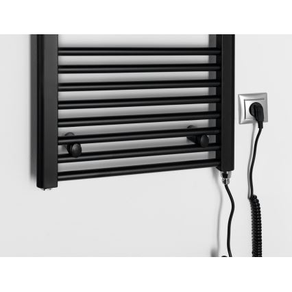 Aqualine - Badezimmer-Elektro-Heizkörper DIRECT-E 300W/230V 96 cm matt schwarz gerade