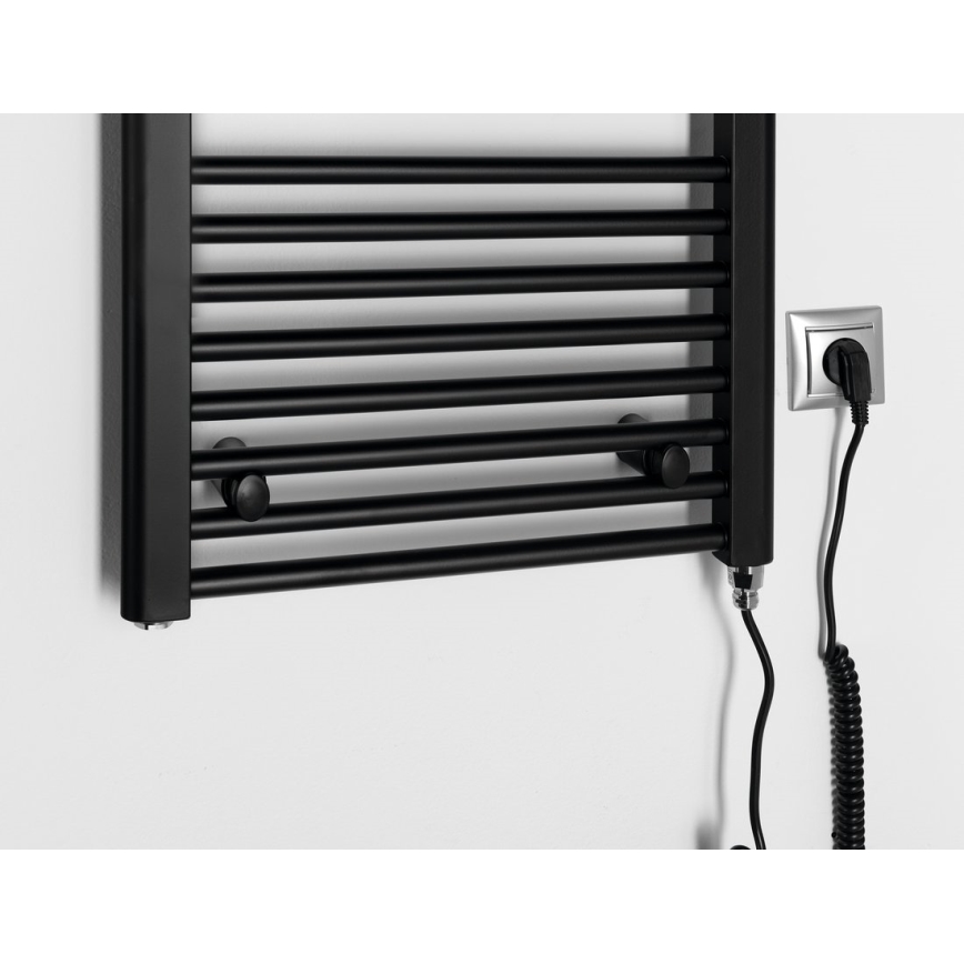 Aqualine - Badezimmer-Elektro-Heizkörper DIRECT-E 300W/230V 96 cm matt schwarz gerade