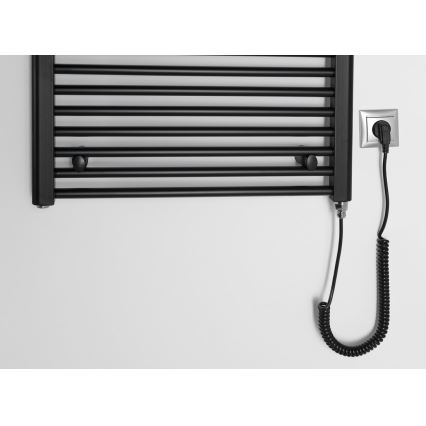 Aqualine - Badezimmer-Elektro-Heizkörper DIRECT-E 400W/230V 96 cm matt schwarz gerade