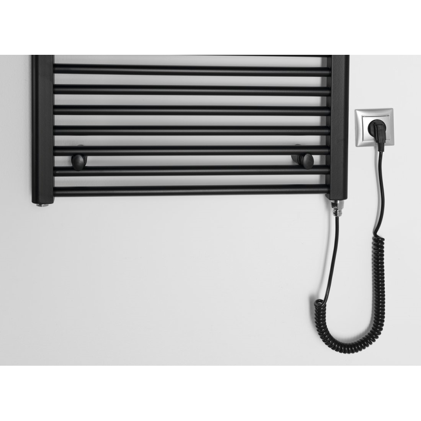 Aqualine - Badezimmer-Elektro-Heizkörper DIRECT-E 400W/230V 96 cm matt schwarz gerade