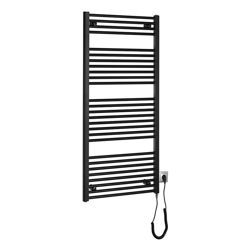 Aqualine - Badezimmer-Elektro-Heizkörper DIRECT-E 600W/230V 132 cm matt schwarz gerade