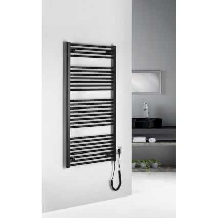 Aqualine - Badezimmer-Elektro-Heizkörper DIRECT-E 600W/230V 132 cm matt schwarz gerade