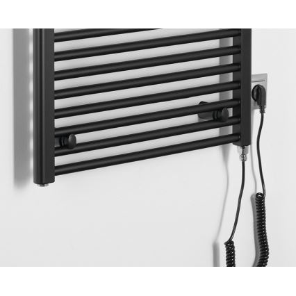 Aqualine - Badezimmer-Elektro-Heizkörper DIRECT-E 600W/230V 132 cm matt schwarz gerade