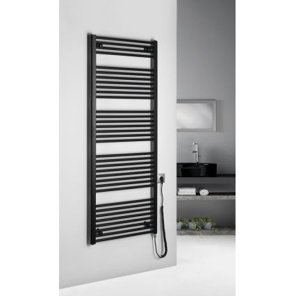 Aqualine - Badezimmer-Elektro-Heizkörper DIRECT-E 800W/230V 168 cm matt schwarz gerade