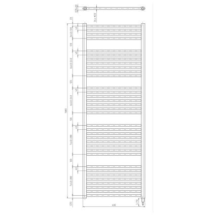 Aqualine - Badezimmer-Elektro-Heizkörper DIRECT-E 800W/230V 168 cm matt schwarz gerade