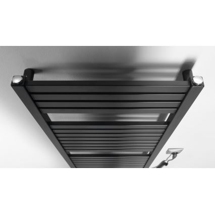 Aqualine - Badezimmer-Elektro-Heizkörper TONDI-E 300W/230V 97 cm matt schwarz gerade