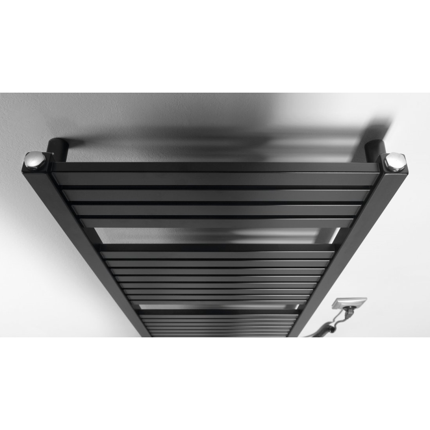 Aqualine - Badezimmer-Elektro-Heizkörper TONDI-E 300W/230V 97 cm matt schwarz gerade