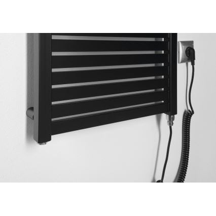 Aqualine - Badezimmer-Elektro-Heizkörper TONDI-E 300W/230V 97 cm matt schwarz gerade