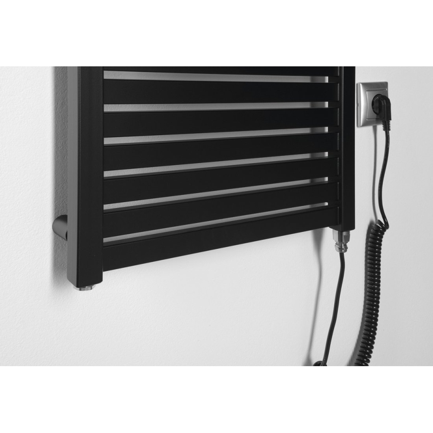 Aqualine - Badezimmer-Elektro-Heizkörper TONDI-E 300W/230V 97 cm matt schwarz gerade