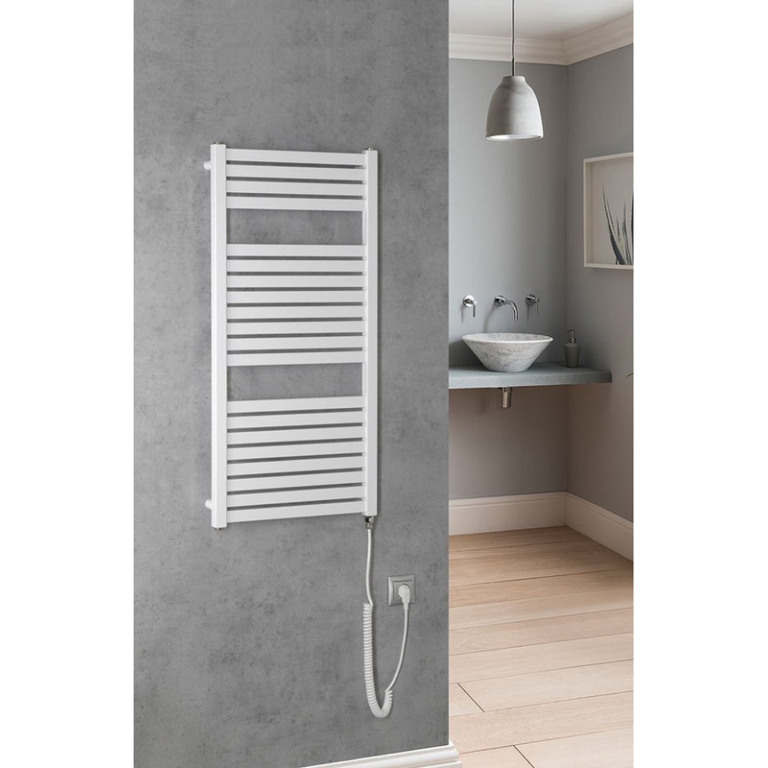 Aqualine - Badezimmer-Elektro-Heizkörper TONDI-E 300W/230V 97 cm weiß gerade