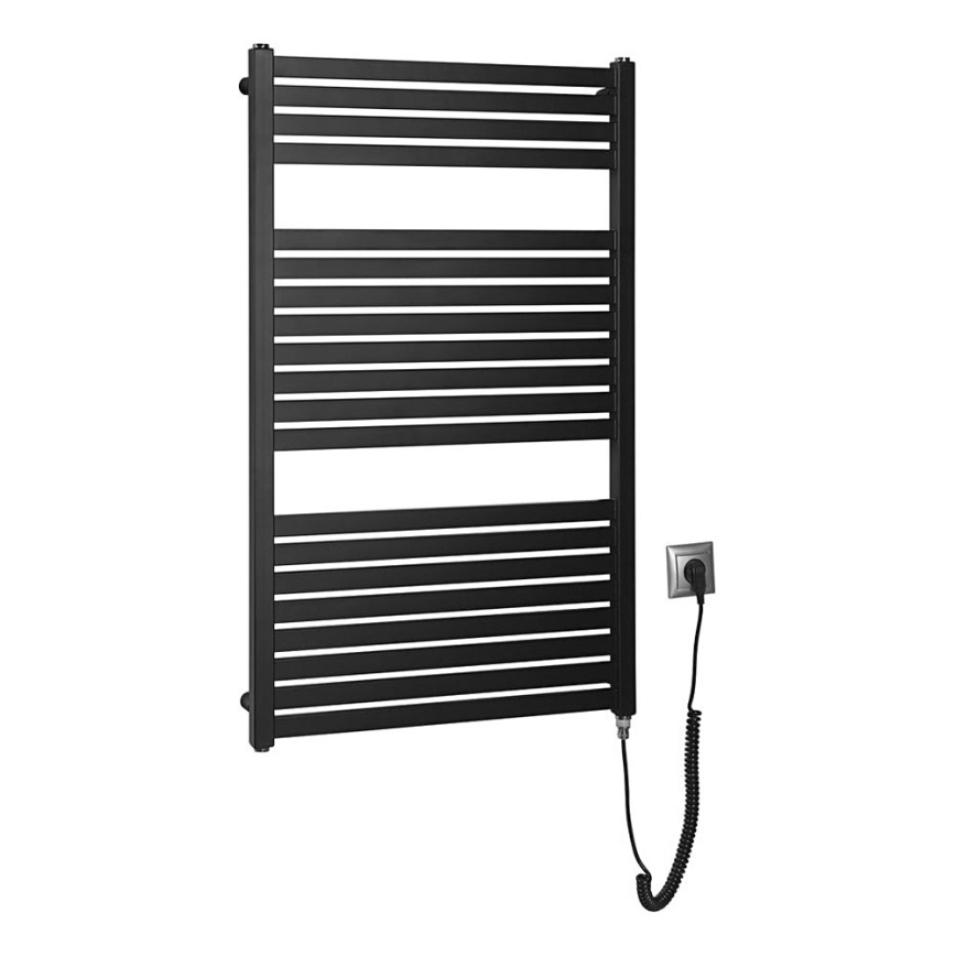 Aqualine - Badezimmer-Elektro-Heizkörper TONDI-E 400W/230V 97 cm matt schwarz gerade