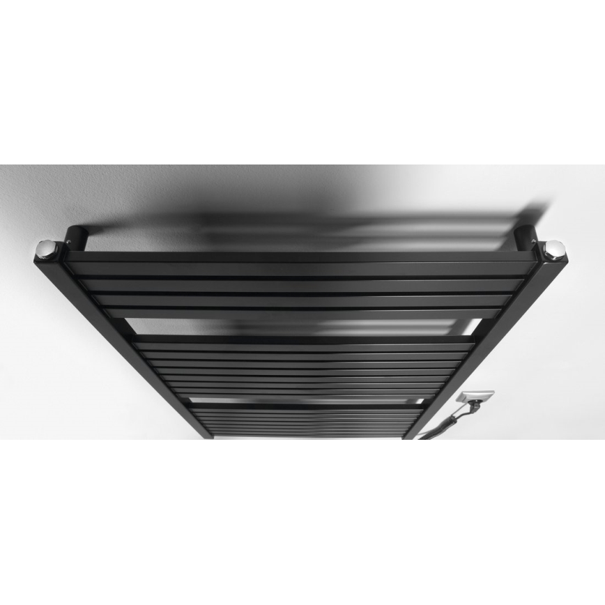 Aqualine - Badezimmer-Elektro-Heizkörper TONDI-E 400W/230V 97 cm matt schwarz gerade