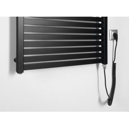 Aqualine - Badezimmer-Elektro-Heizkörper TONDI-E 400W/230V 97 cm matt schwarz gerade