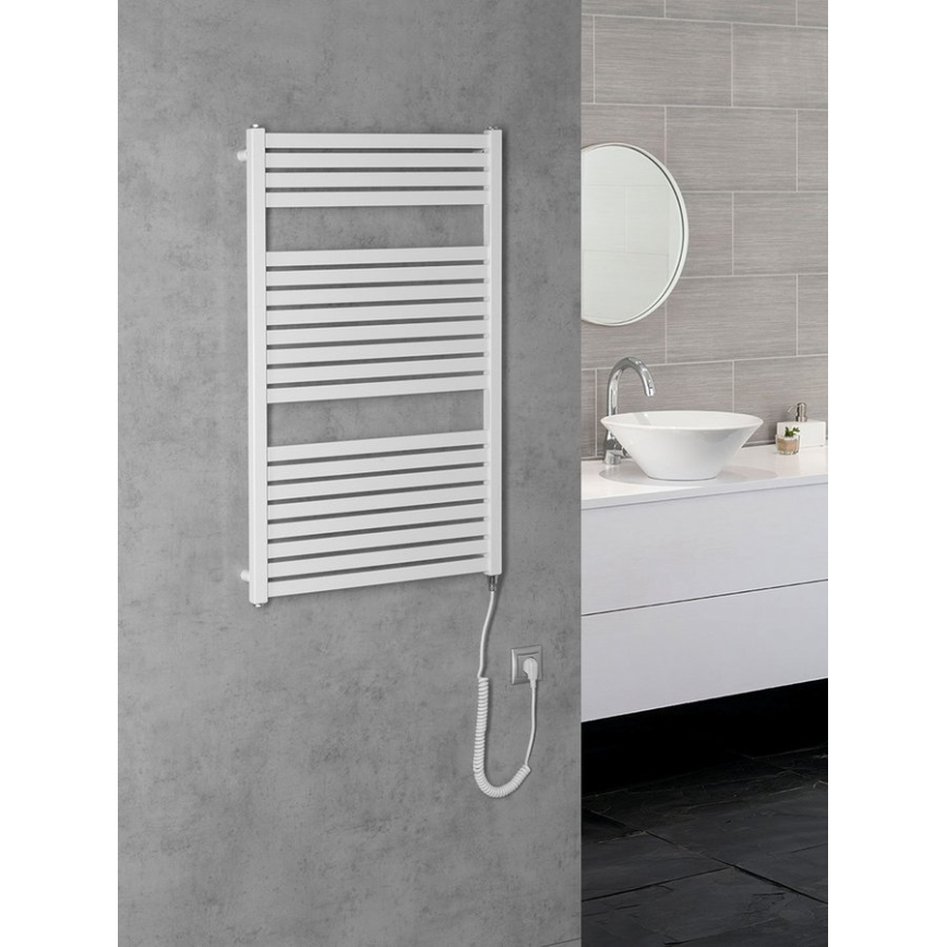 Aqualine - Badezimmer-Elektro-Heizkörper TONDI-E 400W/230V 97 cm weiß gerade