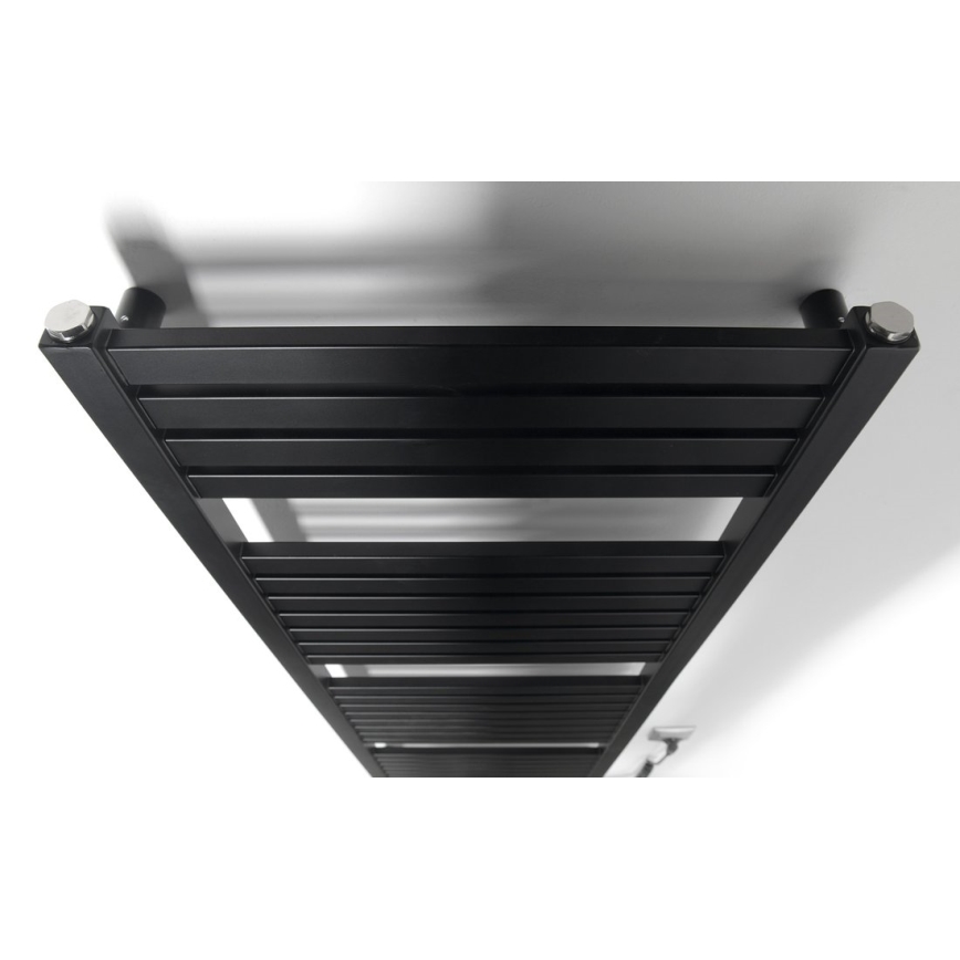 Aqualine - Badezimmer-Elektro-Heizkörper TONDI-E 500W/230V 133 cm matt schwarz gerade