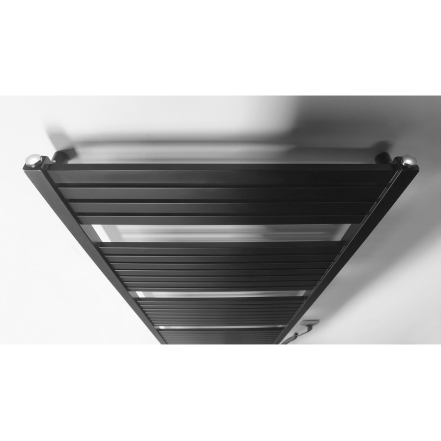 Aqualine - Badezimmer-Elektro-Heizkörper TONDI-E 800W/230V 169 cm matt schwarz gerade