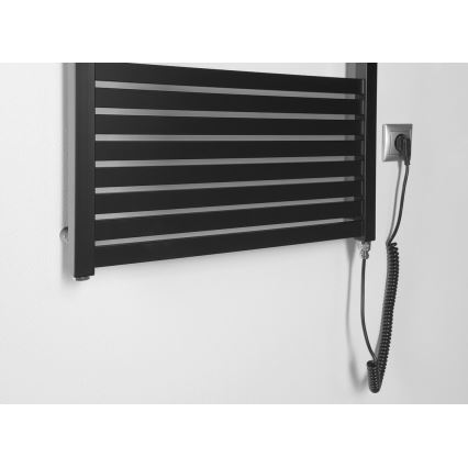 Aqualine - Badezimmer-Elektro-Heizkörper TONDI-E 800W/230V 169 cm matt schwarz gerade