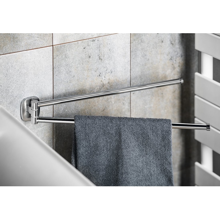 Aqualine - Drehbarer Wand-Handtuchhalter RUMBA 45 cm glänzendes Chrom