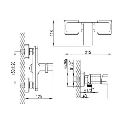 Aqualine - Duscharmatur FACTOR glänzendes Chrom