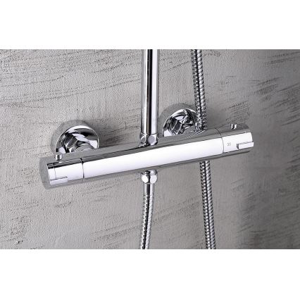 Aqualine - Duschgarnitur mit thermostatischer Armatur LIGA glänzendes Chrom
