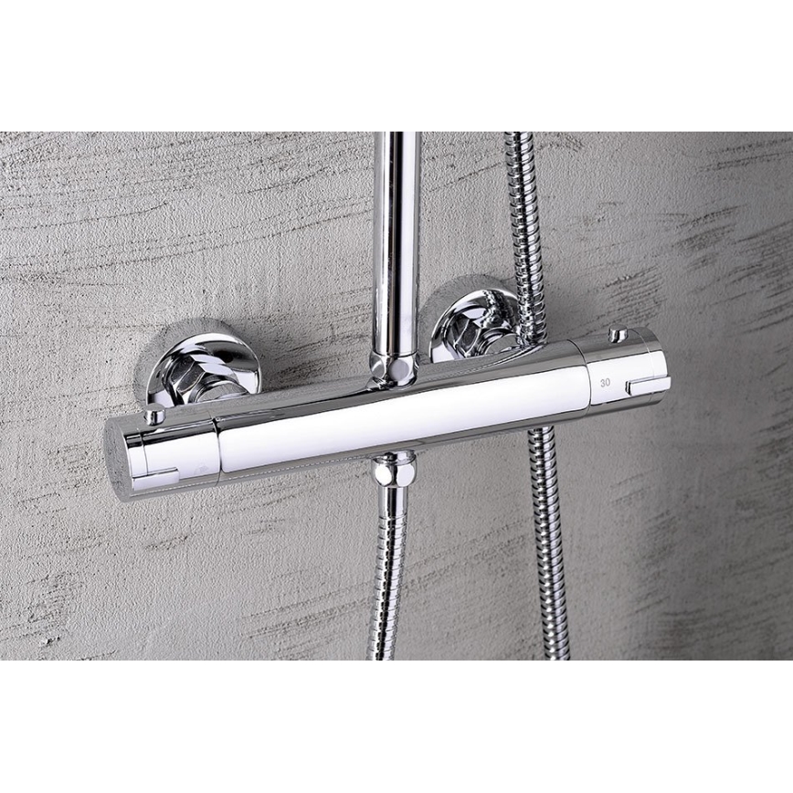 Aqualine - Duschgarnitur mit thermostatischer Armatur LIGA glänzendes Chrom