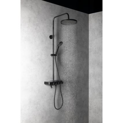 Aqualine - Duschset mit Armatur und zusätzlicher Mini-Armatur FARRAO matt schwarz