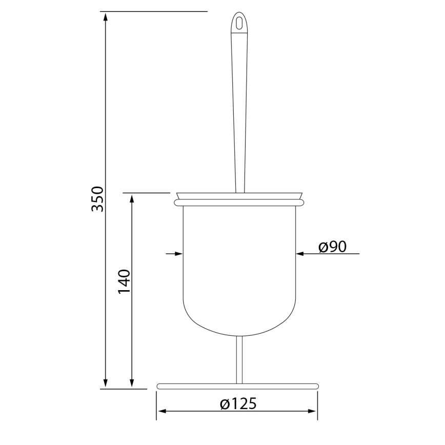 Aqualine - Freistehende Toilettenbürste SIMPLE LINE weiß/glänzendes Chrom
