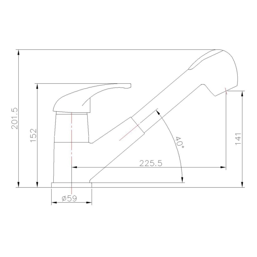 Aqualine - Spültischarmatur KASIOPEA 20 cm glänzender Chrom