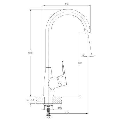 Aqualine - Spültischarmatur LOTTA Hochglanzchrom
