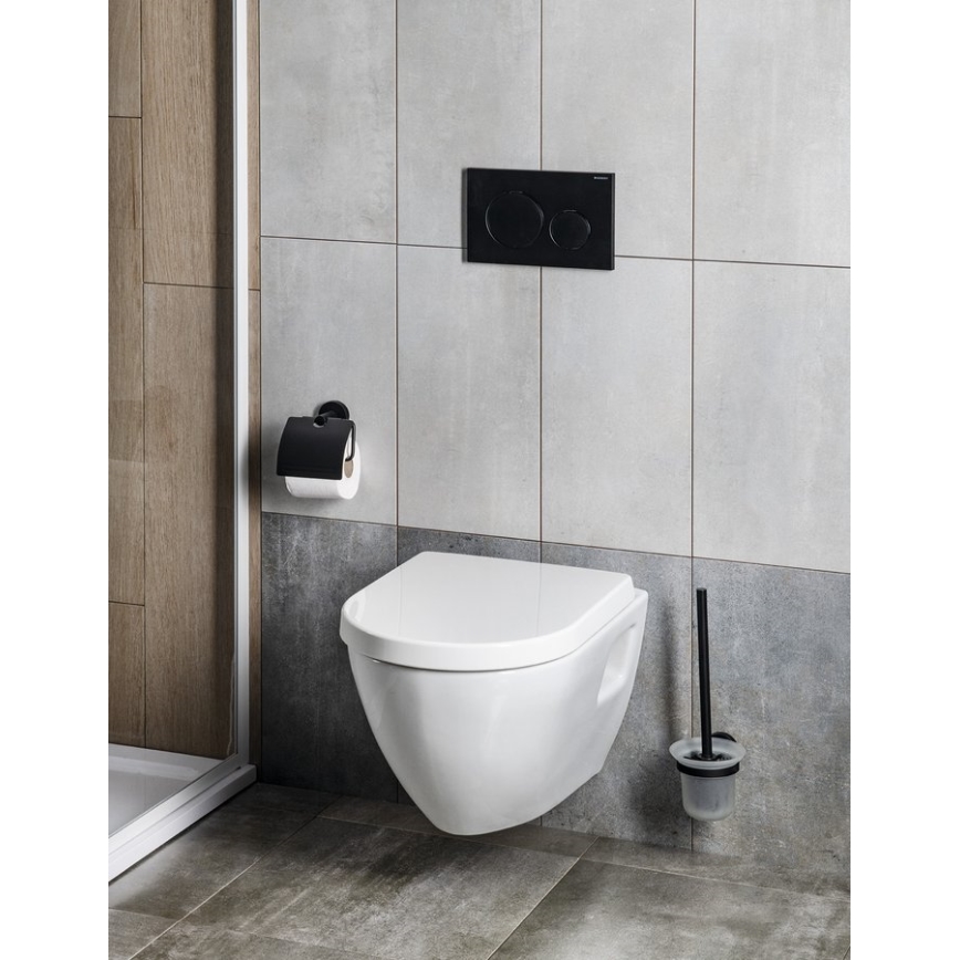 Aqualine - Wand-WC-Bürste SAMBA Milchglas/matt Schwarz